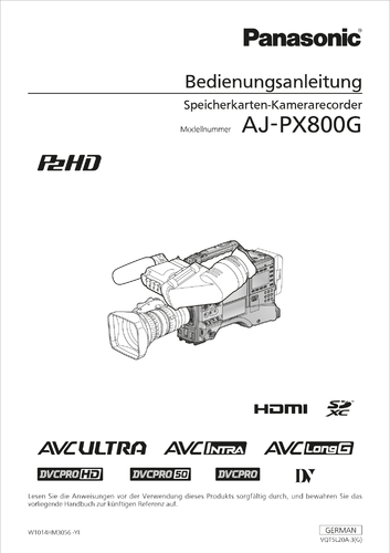 More information about "Handbuch Panasonic AJ-PX800"