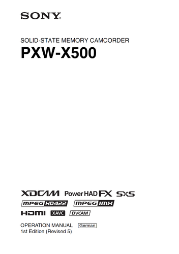 More information about "Handbuch Sony PXW-X500"