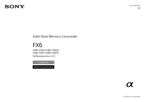 Weitere Informationen zu "Handbuch Sony ILME-FX6"